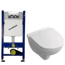 Villeroy & Boch O´Novo wc med sæde og Geberit cisterne og tryk